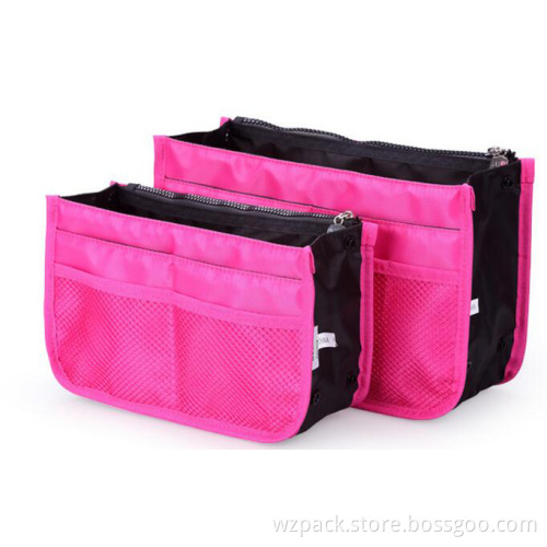 2016 OEM Dual Insert Multi-Function Travel Pouch Handbag-Makeup Tidy Organizer make up bag
